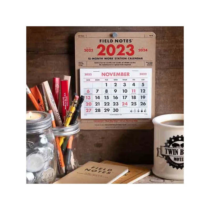 Calendrier 15 mois FIELD NOTES 2025 Made in USA