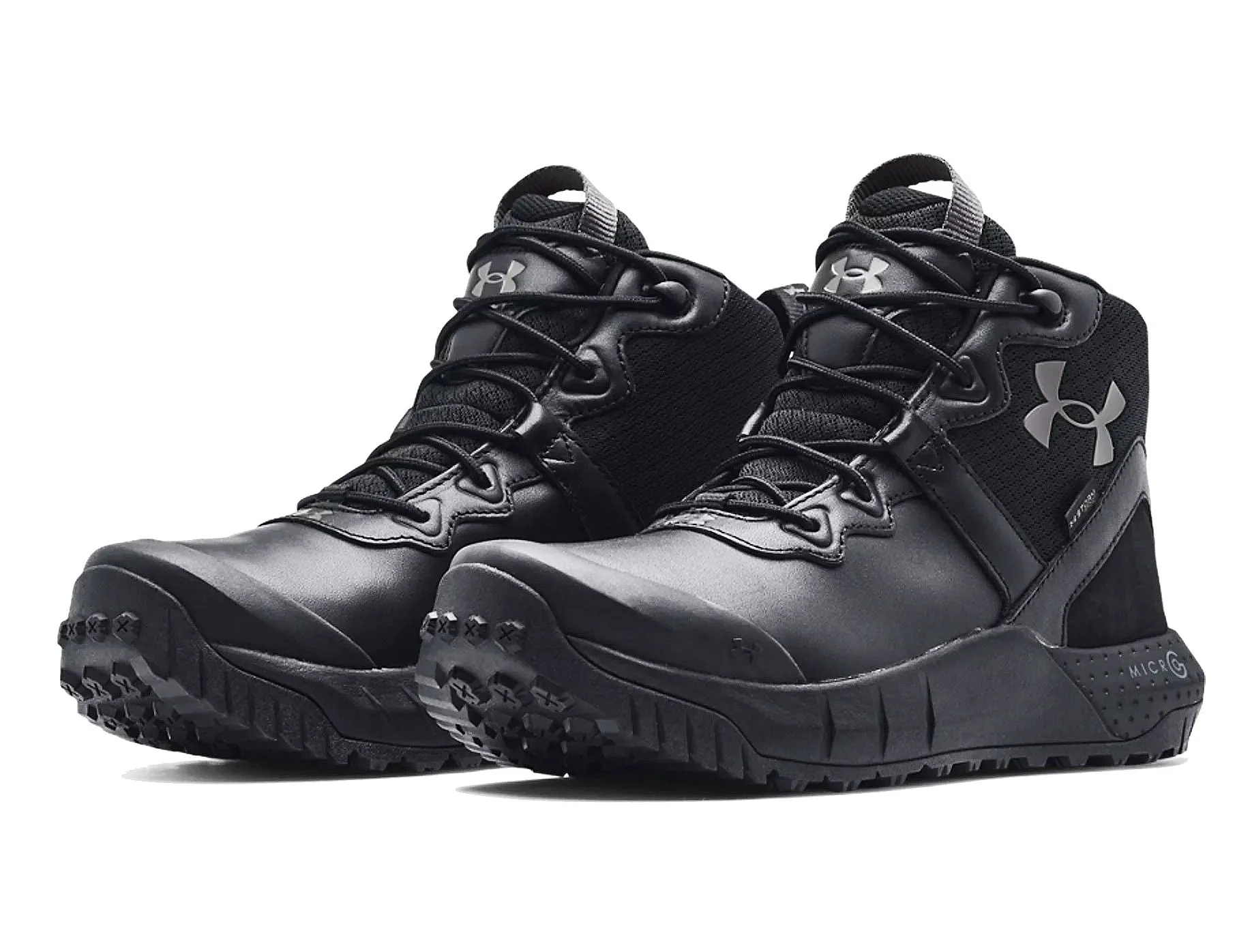 chaussures Under Armour Micro G Valsetz Mid Leather WP - 001/Black/Jet Gray - men´s