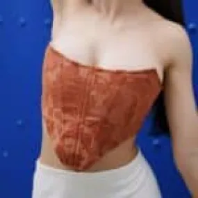 Corsets blanc Carolina fait main en tissu Vintage recyclé 