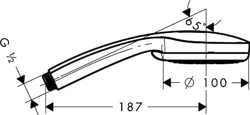 Douchette à main 4 jets Vario EcoSmart chromé Croma 100 Hansgrohe 28537000