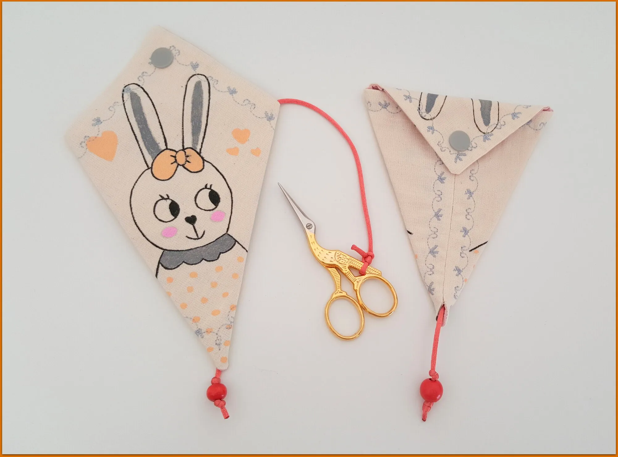 Etui à ciseaux "cigogne" - couture et broderie