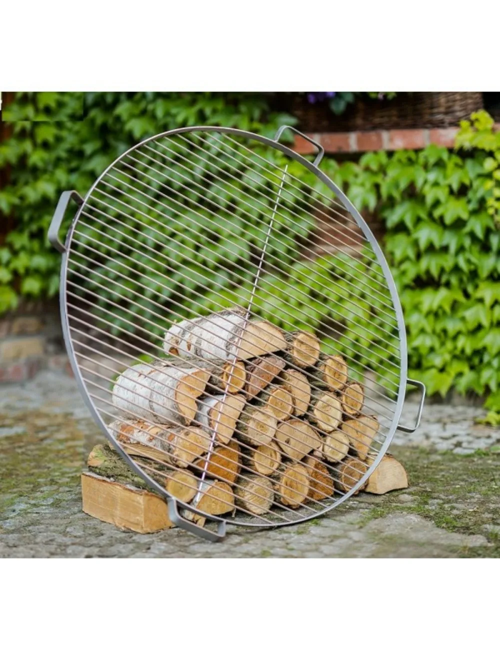 Grille de cuisson ronde en acier avec 4 poignées