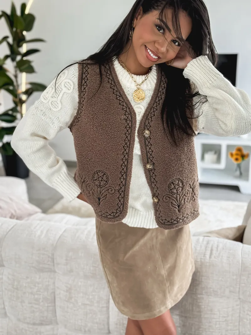 Jupe short Calie - Taupe