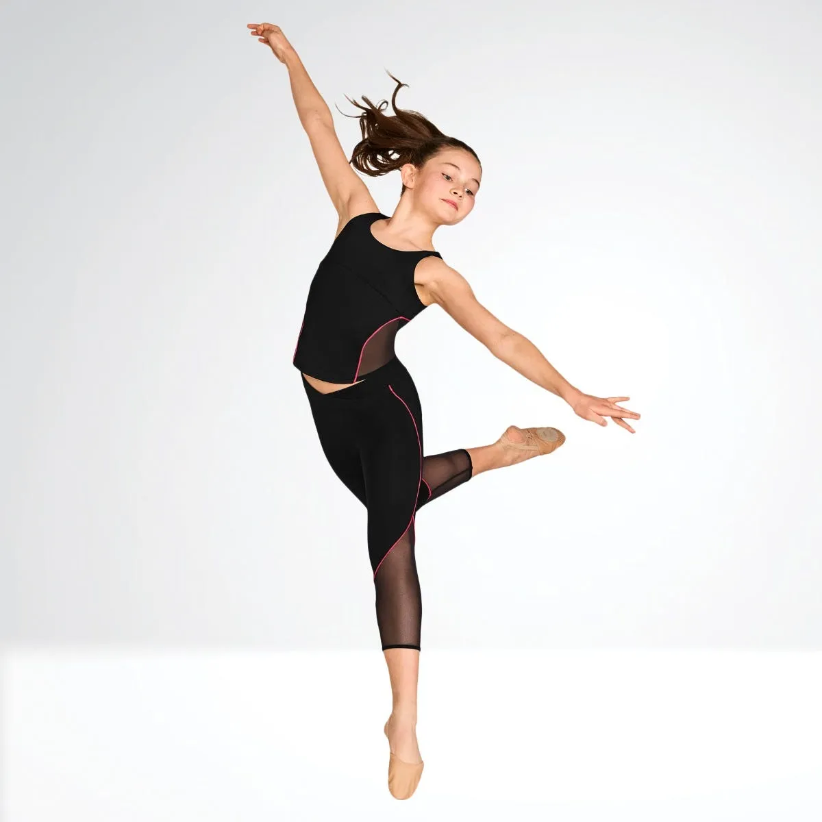 Legging 7/8 à Contraste Bloch pour Filles