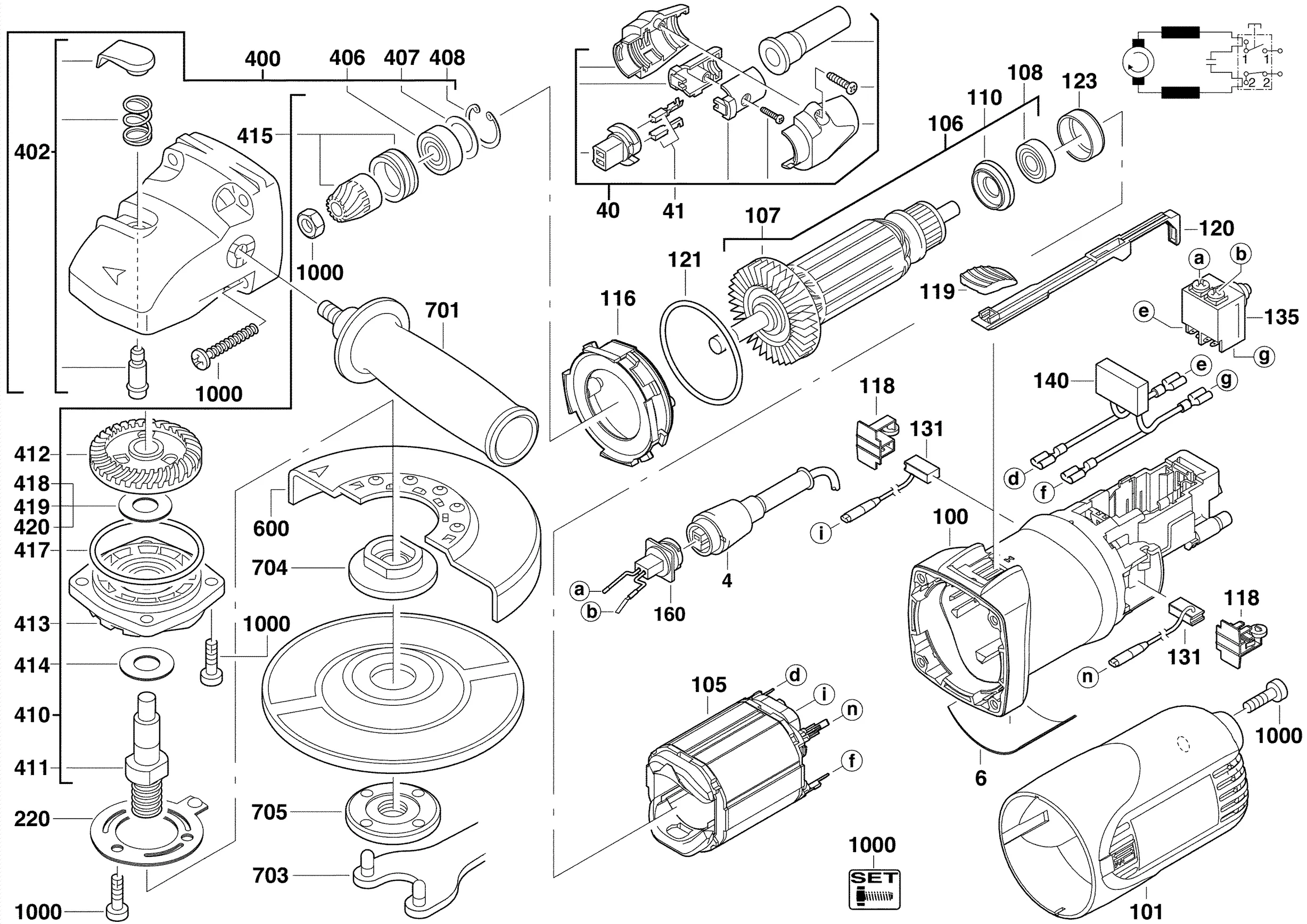 PIECES DETACHEES MILWAUKEE AG8-125Q 4000403236