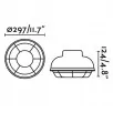 Plafonnier Helmet 2xE27 15W IP44 blanc cassé - Faro