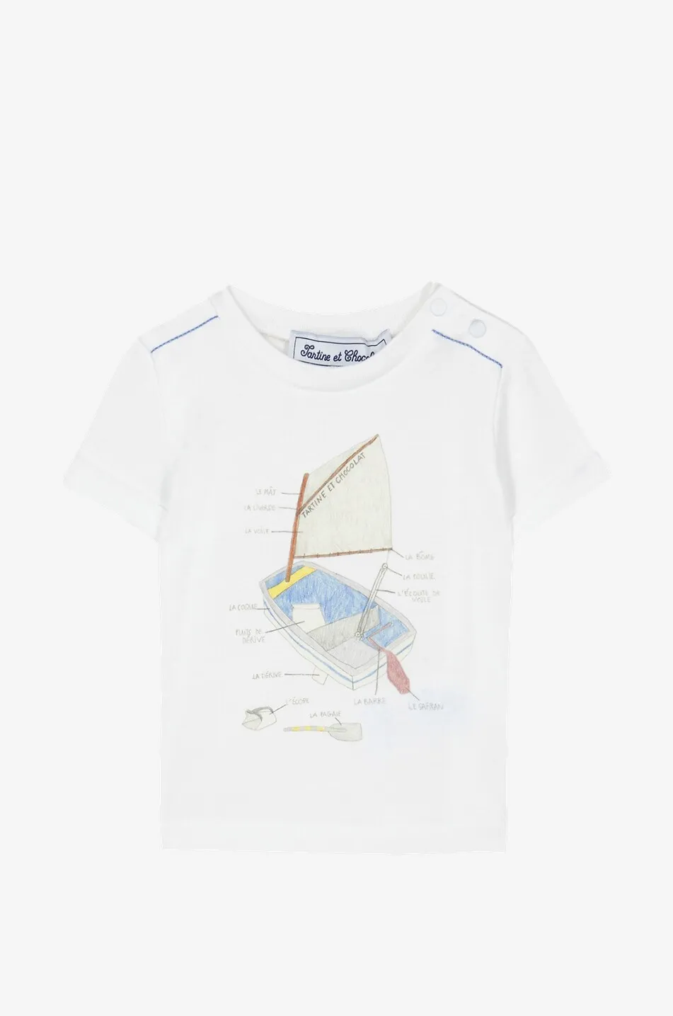 T-shirt en coton bébé imprimé voilier