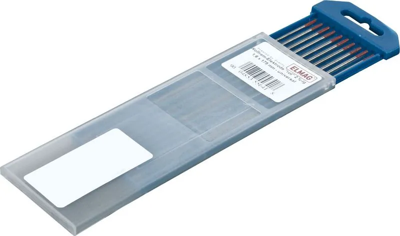 Électrode en tungstène ELMAG type &#039;E-WT 20&#039; &#039;rouge&#039; 10 x 175 mm - universelle W 98% + 2% ThO